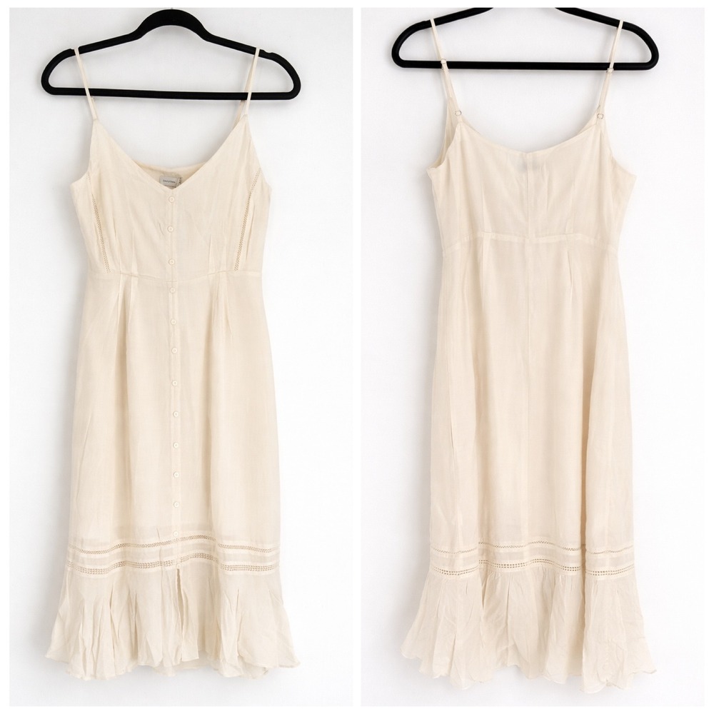 NWT Gentle Fawn Midi Dress Womens 2 White Ruffle Lace Boho Cottagecore Ivory - Picture 4 of 16